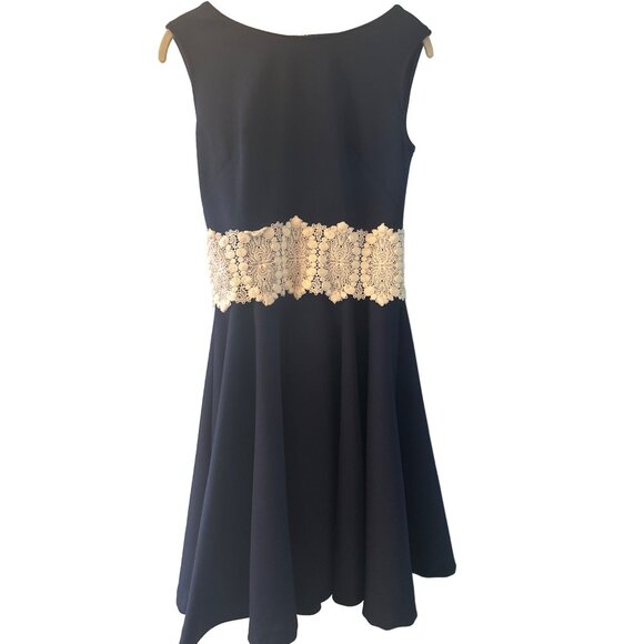 Carole King Crown Collection Navy Dress Size 11 With Lace Accent intage 60's - Picture 1 of 5